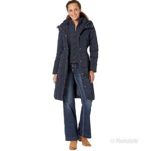 Cole Haan Women's Navy Long Puffer Coat
